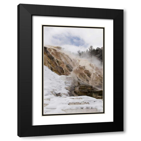 Wyoming, Yellowstone Mammoth Hot Springs scenic Black Modern Wood Framed Art Print with Double Matting by Bush, Marie