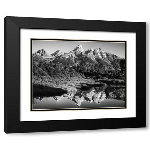 USA, Wyoming, Grand Teton NP Mountain sunrise Black Modern Wood Framed Art Print with Double Matting by Flaherty, Dennis