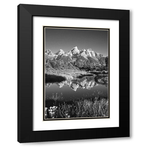 USA, Wyoming, Grand Teton NP Mountain sunrise Black Modern Wood Framed Art Print with Double Matting by Flaherty, Dennis