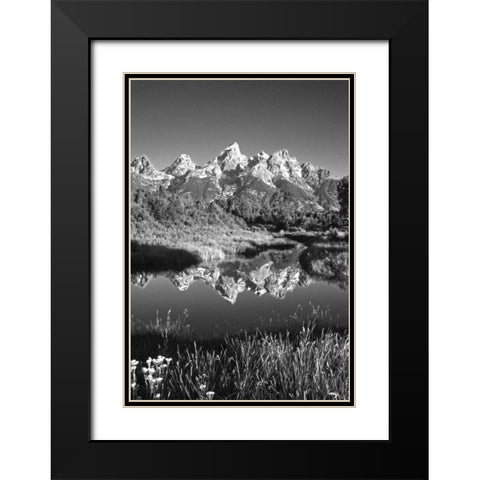 USA, Wyoming, Grand Teton NP Mountain sunrise Black Modern Wood Framed Art Print with Double Matting by Flaherty, Dennis