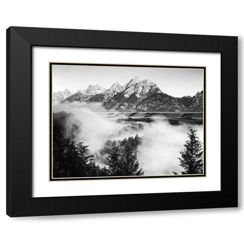 USA, Wyoming, Grand Teton NP Mountain sunrise Black Modern Wood Framed Art Print with Double Matting by Flaherty, Dennis