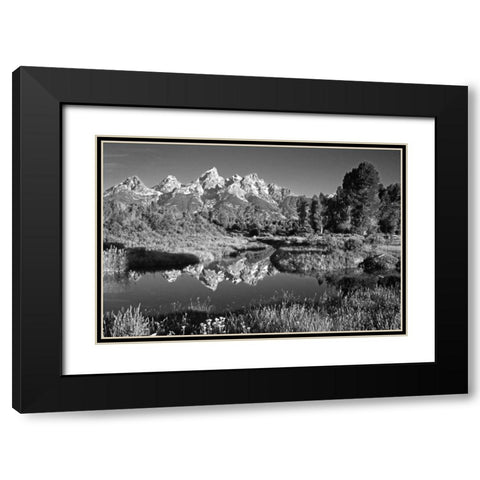 USA, Wyoming, Grand Teton NP Mountain sunrise Black Modern Wood Framed Art Print with Double Matting by Flaherty, Dennis