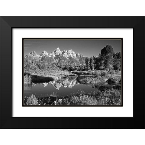 USA, Wyoming, Grand Teton NP Mountain sunrise Black Modern Wood Framed Art Print with Double Matting by Flaherty, Dennis