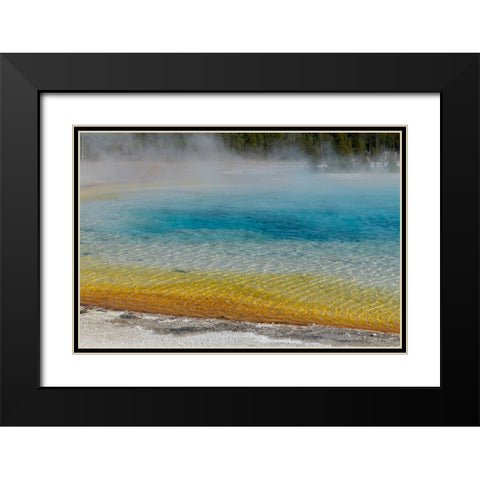 USA-Wyoming-Yellowstone National Park-Black Sand Basin-Rainbow Pool Black Modern Wood Framed Art Print with Double Matting by Hopkins, Cindy Miller