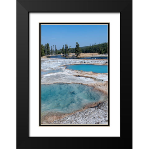 USA-Wyoming-Yellowstone National Park-Biscuit Basin-Black Diamond Pool Black Modern Wood Framed Art Print with Double Matting by Hopkins, Cindy Miller