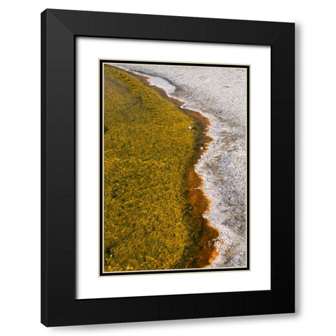 USA-Wyoming-Yellowstone National Park-Biscuit Basin-Sapphire Pool-colorful thermophile river and ba Black Modern Wood Framed Art Print with Double Matting by Hopkins, Cindy Miller