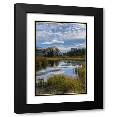USA-Wyoming-White Rock Mountain and Squaretop Peak above Green River wetland-Wind River Mountains Black Modern Wood Framed Art Print with Double Matting by Garber, Howie
