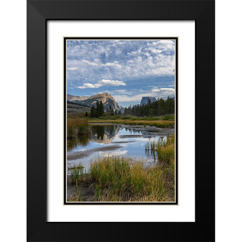 USA-Wyoming-White Rock Mountain and Squaretop Peak above Green River wetland-Wind River Mountains Black Modern Wood Framed Art Print with Double Matting by Garber, Howie