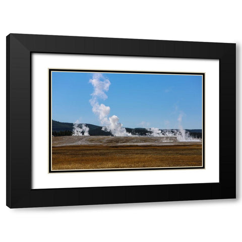 Yellowstone National Park-USA-Wyoming Old Faithful Black Modern Wood Framed Art Print with Double Matting by Sienda, Jolly