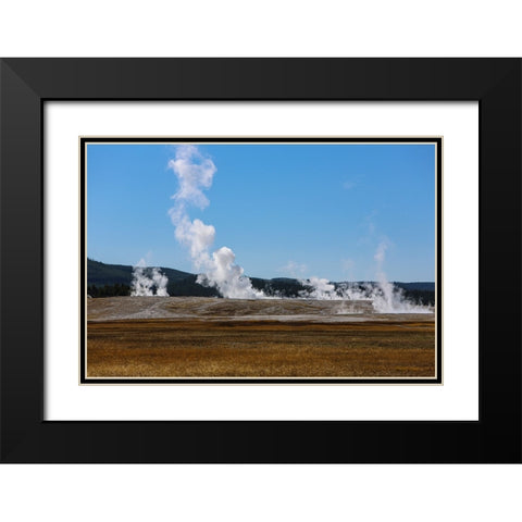 Yellowstone National Park-USA-Wyoming Old Faithful Black Modern Wood Framed Art Print with Double Matting by Sienda, Jolly