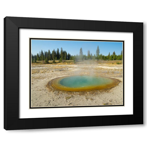 Wyoming- Yellowstone National Park. West Thumb Geyser Basin- Abyss Pool Black Modern Wood Framed Art Print with Double Matting by Wild, Jamie and Judy