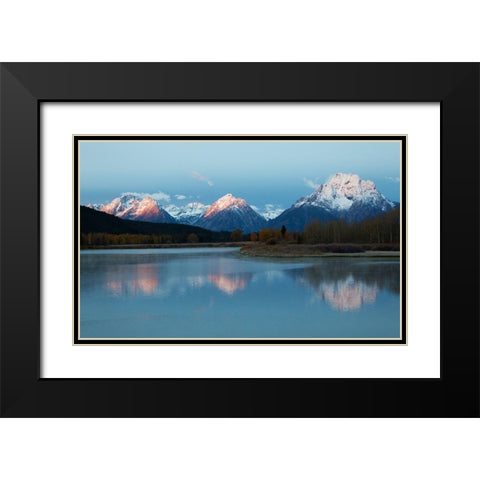 Oxbow Bend-Autumn Sunrise Black Modern Wood Framed Art Print with Double Matting by Archer, Ken