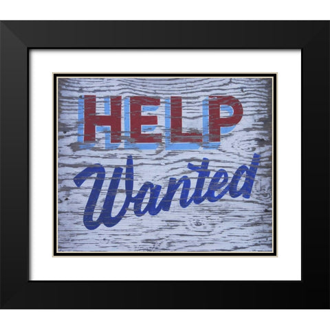 Weathered help-wanted sign Black Modern Wood Framed Art Print with Double Matting by Terrill, Steve
