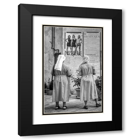 Chicky Girls Black Modern Wood Framed Art Print with Double Matting by Grimaldi, Giuseppe