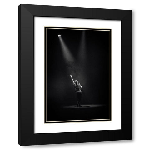 Shine On Me Black Modern Wood Framed Art Print with Double Matting by Samuelsson, Anders