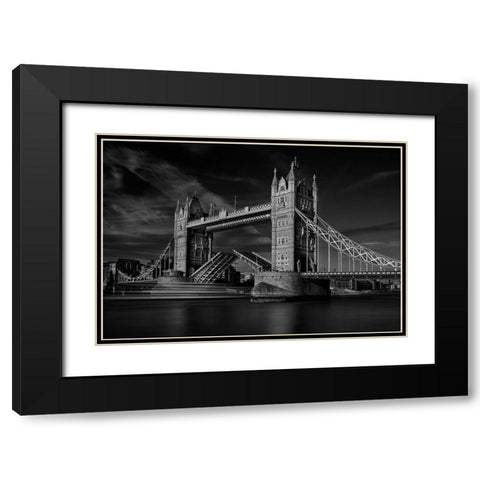 Bridge Black Modern Wood Framed Art Print with Double Matting by Tjandra, C.S.