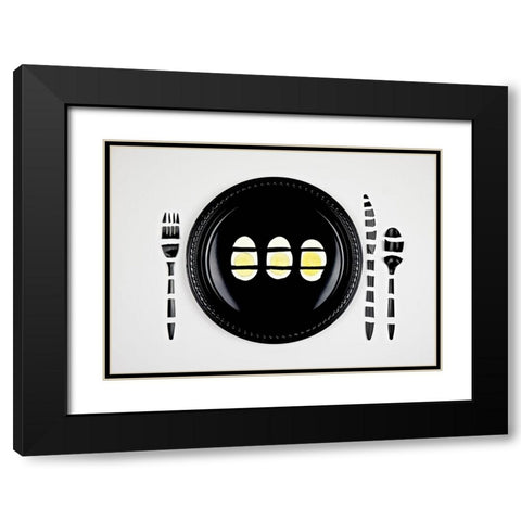 Breakfast Interrupted Black Modern Wood Framed Art Print with Double Matting by Melnotte, Mike