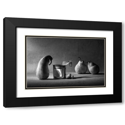 The Canned Friend Black Modern Wood Framed Art Print with Double Matting by Ivanova, Victoria