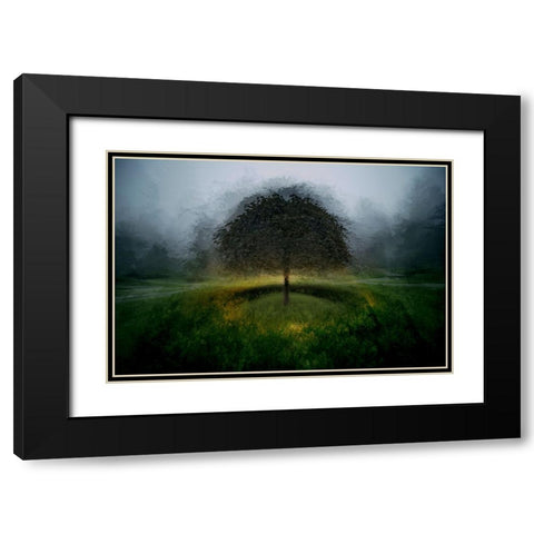 Eden Place Black Modern Wood Framed Art Print with Double Matting by Malovrh, Milan