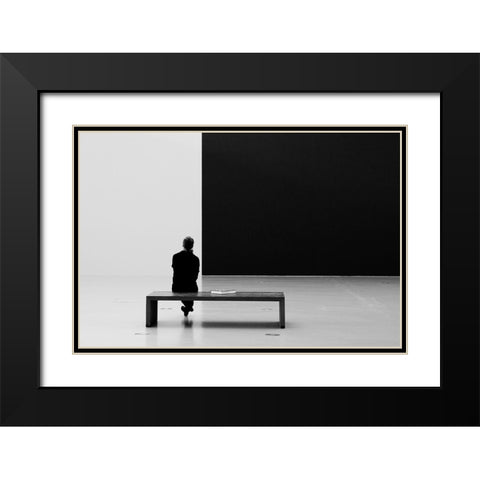 Black A White Black Modern Wood Framed Art Print with Double Matting by Schuster, Inge