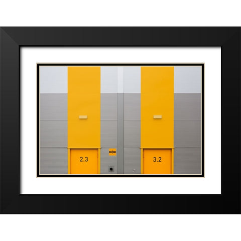 Yellow Mirror Black Modern Wood Framed Art Print with Double Matting by Niezen, Jan