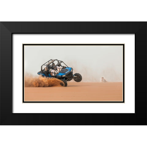 Drifting Black Modern Wood Framed Art Print with Double Matting by Al Adwan, Rami