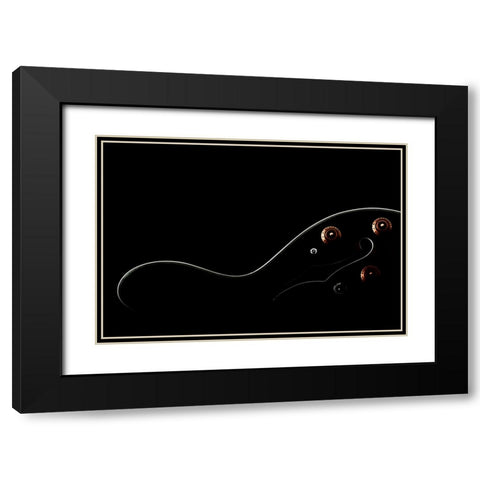 Sensualidad Musical Black Modern Wood Framed Art Print with Double Matting by Marfanlo