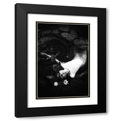 Ophelia Black Modern Wood Framed Art Print with Double Matting by Bolgov, Ruslan