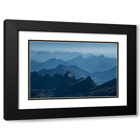 Silberplatten Black Modern Wood Framed Art Print with Double Matting by Hennig, Anatol