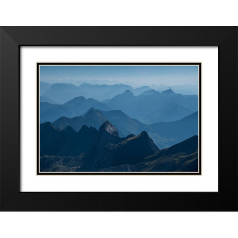 Silberplatten Black Modern Wood Framed Art Print with Double Matting by Hennig, Anatol