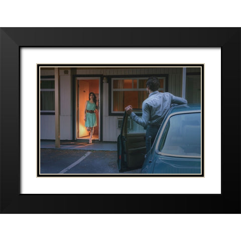 On The Road 7 Black Modern Wood Framed Art Print with Double Matting by Tong, Fang