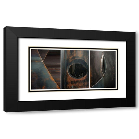 Triptich Black Modern Wood Framed Art Print with Double Matting by Ghesquiere, Hilde