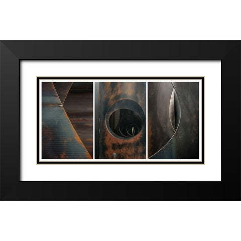 Triptich Black Modern Wood Framed Art Print with Double Matting by Ghesquiere, Hilde