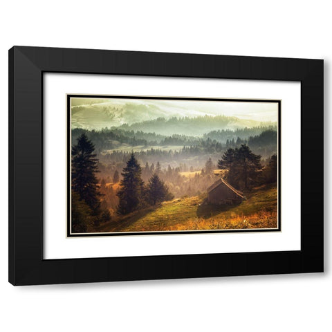 Untitled Black Modern Wood Framed Art Print with Double Matting by Hricko, Stanislav