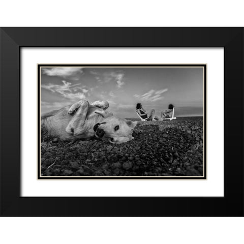 Waiting Patiently Black Modern Wood Framed Art Print with Double Matting by Morag, Avi