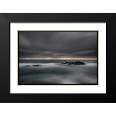 Tranquility Black Modern Wood Framed Art Print with Double Matting by Lindsten, Christian