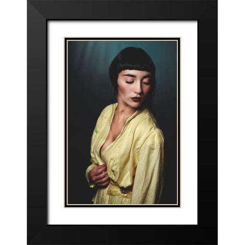 Fem Black Modern Wood Framed Art Print with Double Matting by Renzulli, Antonella