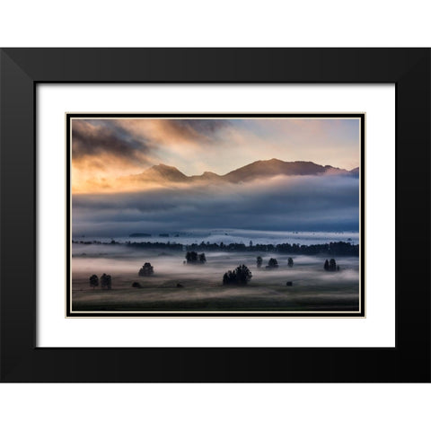 Autumn Morning... Black Modern Wood Framed Art Print with Double Matting by Pauli, Nina