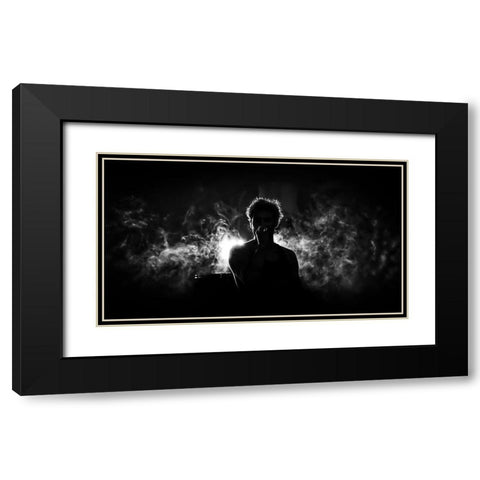 May Be You Black Modern Wood Framed Art Print with Double Matting by L, Christophe