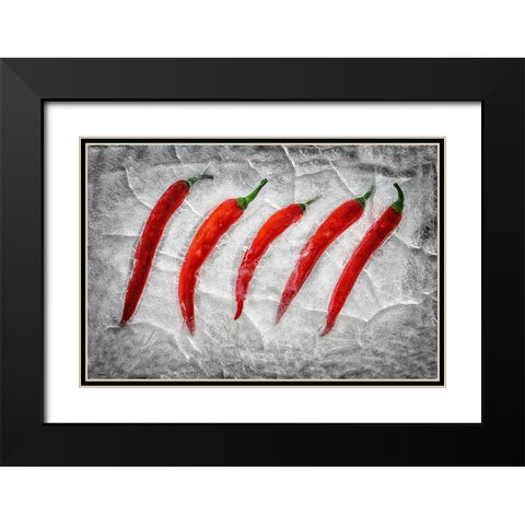 Frozen Fire Black Modern Wood Framed Art Print with Double Matting by Losada, Secundino