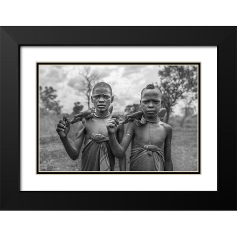 Young Wariors Black Modern Wood Framed Art Print with Double Matting by Solinski, Tomasz