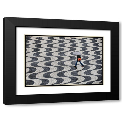 Lisboa Black Modern Wood Framed Art Print with Double Matting by Reichert, Renate