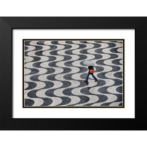 Lisboa Black Modern Wood Framed Art Print with Double Matting by Reichert, Renate