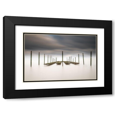 The Oyster Bar Black Modern Wood Framed Art Print with Double Matting by Staelens, Christophe