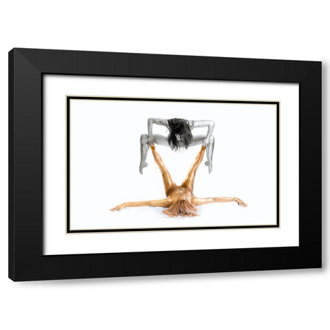 Silver On Gold - Gymnast Series Black Modern Wood Framed Art Print with Double Matting by Ashton-Jones, Howard