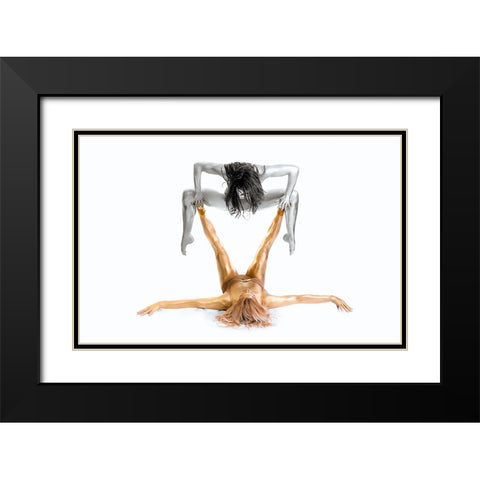 Silver On Gold - Gymnast Series Black Modern Wood Framed Art Print with Double Matting by Ashton-Jones, Howard