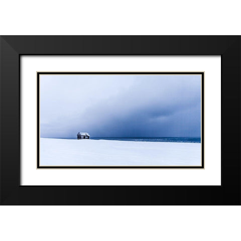 Hunting Cabin Black Modern Wood Framed Art Print with Double Matting by Kvarnstrom, Asmund