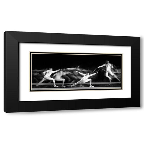 Fencing #1 Black Modern Wood Framed Art Print with Double Matting by Ghesquiere, Hilde