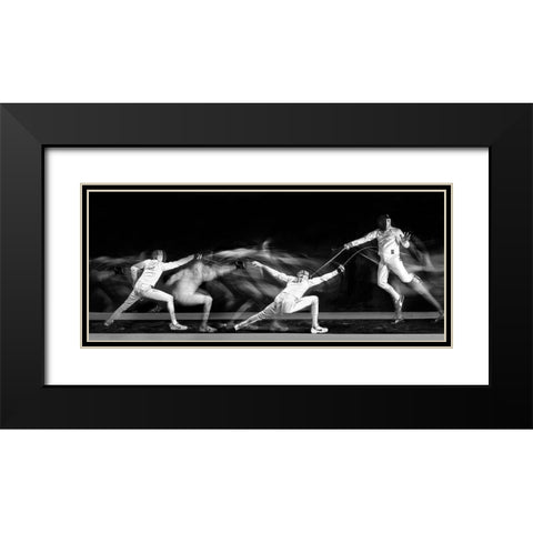 Fencing #1 Black Modern Wood Framed Art Print with Double Matting by Ghesquiere, Hilde