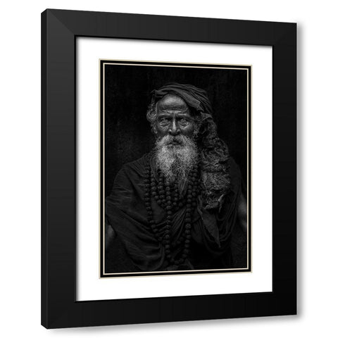 Saddhu Look Black Modern Wood Framed Art Print with Double Matting by Almutaghawi, Fadhel
